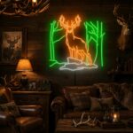 Custom Hunting Neon Sign | Deer Forest LED Wall Decor for Cabin & Man Cave