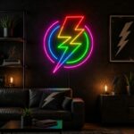 Custom Lightning Bolt Neon Sign | RGB LED Wall Decor for Gaming Room & Bedroom