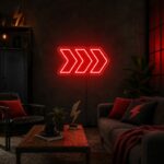 Custom Lightning Bolt Neon Sign | Red Arrow LED Wall Decor for Game Room & Bar