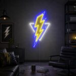 Custom Lightning Bolt Neon Sign | Triangle LED Wall Decor for Gaming Room & Bedroom