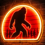 Man Cave Neon Signs - LED Bigfoot Silhouette Wall Decor