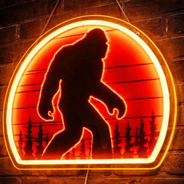 Man Cave Neon Signs - LED Bigfoot Silhouette Wall Decor