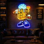 Man Cave Neon Signs - Beer Mug Cartoon Lounge Decor