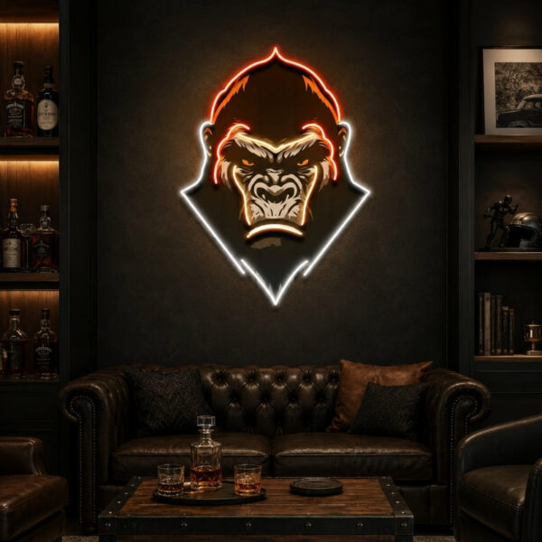 Man Cave Neon Signs - Fierce Gorilla Lounge Wall Decor