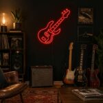 Custom Red Guitar Neon Sign | LED Wall Decor for Music Room & Studio