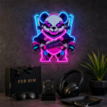 Neon Sign Gift For Men - Cyber Panda LED Wall Light