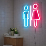 Neon Sign for Bathroom Decor – LED Men Women Icon Light