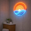 Neon Sign for Bathroom Decor – Sunset Ocean LED Light
