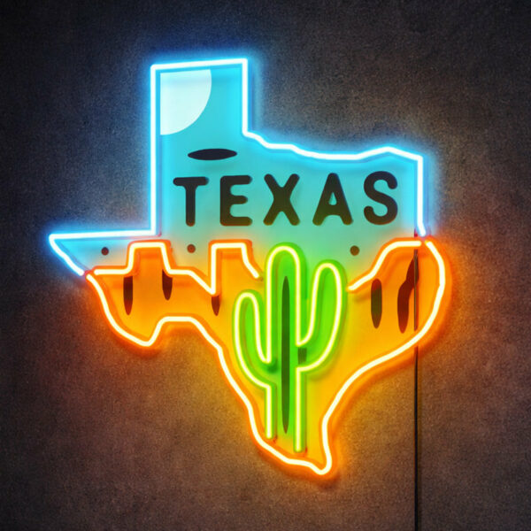 Neon Sign for Home Office – Texas LED Wall Decor