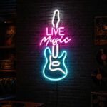 Custom Guitar Neon Sign | Live LED Wall Decor for Music Room & Studio