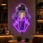 Neon Sign For Coffee Shop - Astronaut Boba LED Sign