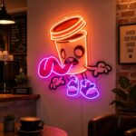 Neon Sign For Coffee Shop - Cartoon Cup LED Decor