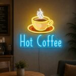 Neon Sign For Coffee Shop - Hot Coffee LED Wall Decor