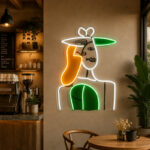 Neon Signs For Coffee Shop - Abstract Lady Wall Art