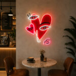 Neon Signs For Coffee Shop - Heart Eyes Wall Decor