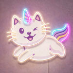 Nursery Neon Sign Night Light - Flying Unicorn Cat