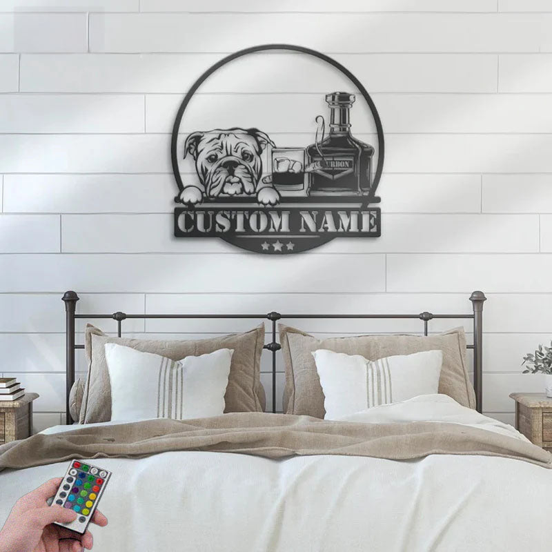 PersonalizedBourbonCigarAndBulldog_MetalWallSignsWithRGBLedLight.jpg