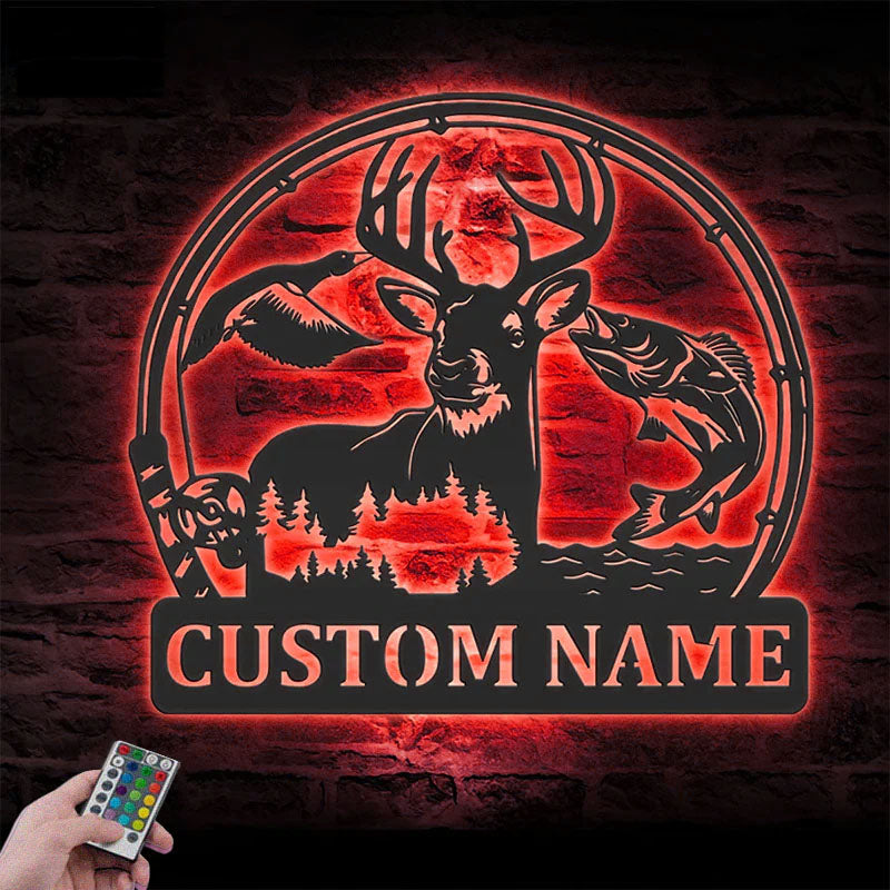 PersonalizedDeerDuckAndBassFishing_MetalWallSignsWithRGBLedLight.jpg