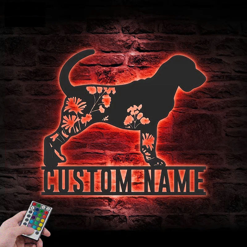 PersonalizedFLoralBloodhoundsMetalWallSignsWithRGBLedLight.jpg