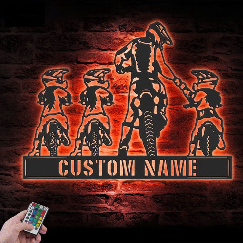 PersonalizedFatherDaughterMotocrossBiker_MetalWallSignsWithRGBLedLight.jpg