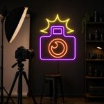 Custom Photography Studio Neon Sign | Flash Camera LED Wall Art for Photo Studio