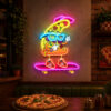 Pizza Neon Sign - Cool Skater Pizza Slice Wall Decor