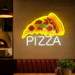 Pizza Neon Sign - Fresh Slice with Pizza Lettering