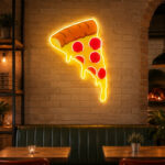 Pizza Neon Sign - Melting Pepperoni Slice Wall Decor