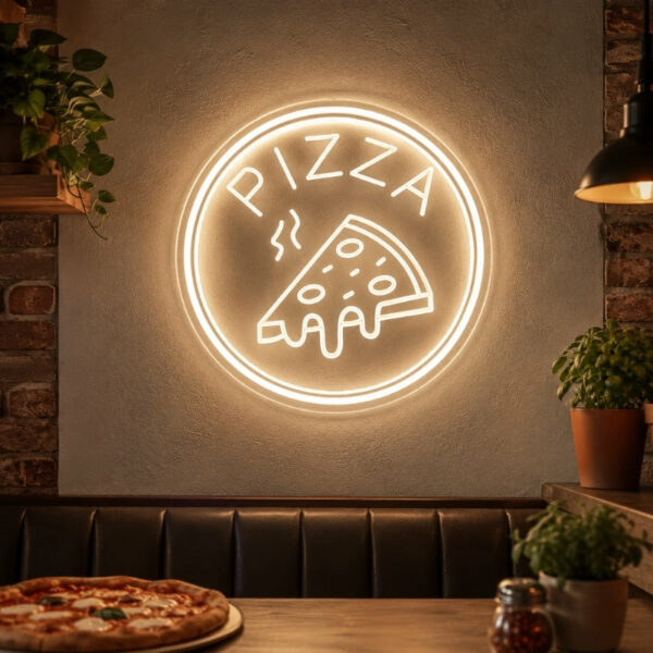 Pizza Neon Sign - Astronaut Space Slice Wall Decor