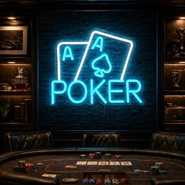 Custom Poker Room Neon Sign | Ace Card LED Wall Decor for Game Room & Man Cave