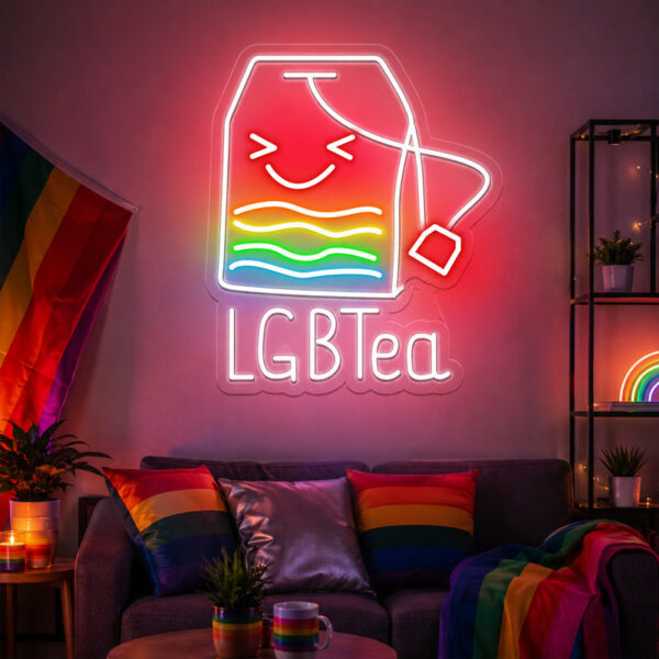 Pride & LGBT Neon Signs - LGBTea Rainbow Wall Glow
