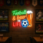 Soccer Bar Neon Sign - Football And Beer Wall Decor