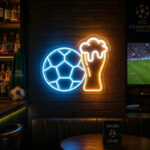 Soccer Bar Neon Sign - Soccer And Beer LED Wall Decor