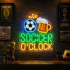 Soccer Bar Neon Sign - Soccer O'Clock LED Wall Decor