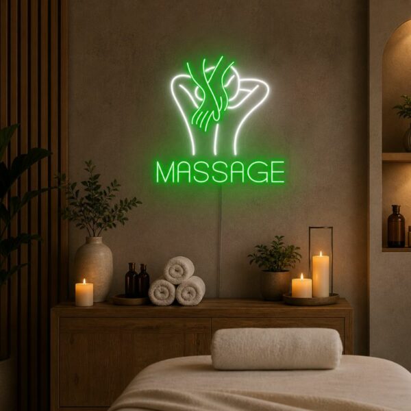 Custom Spa Neon Sign | Massage Therapy LED Wall Art for Spa, Salon & Wellness Room