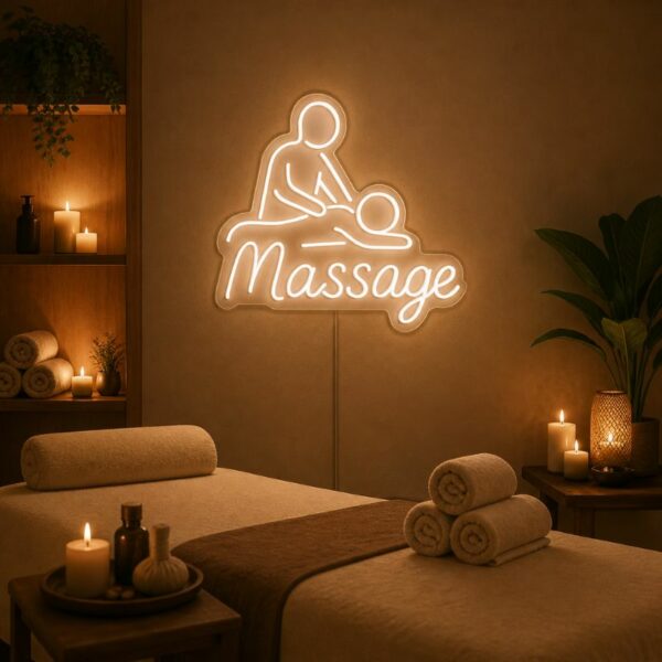 Custom Spa Neon Sign | Massage Therapy LED Wall Decor for Wellness Room & Beauty Salon