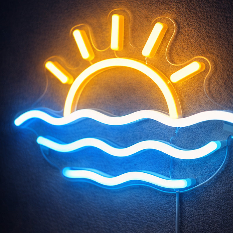 SunriseOverWavesNeonSign_Yellow_BlueLEDWallLight_CoastalMoodDecor.jpg