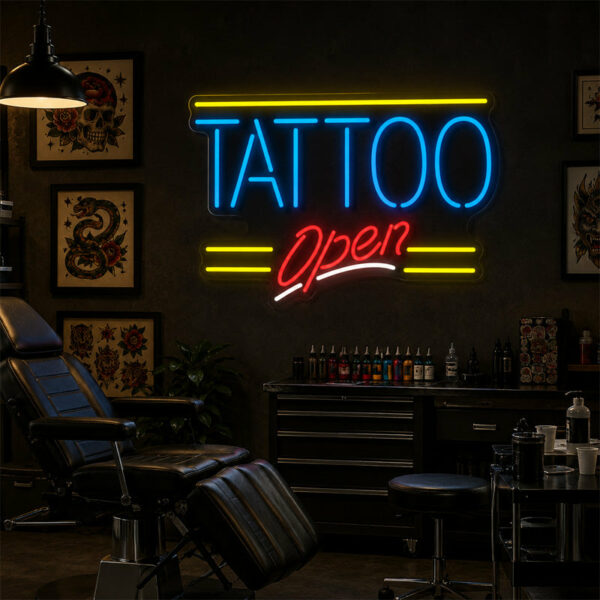 Tattoo Shop Neon Sign - Tattoo Open LED Wall Light