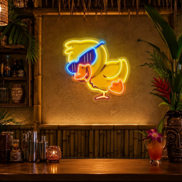 Tiki Bar Neon Sign Tropical - Cool Duck Wall Decor