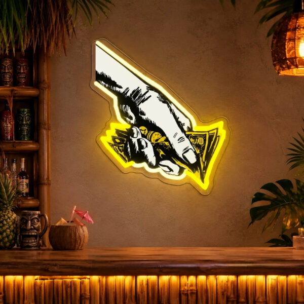 Tiki Bar Neon Sign Tropical - Hand Money Wall Decor