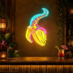 Tiki Bar Neon Sign Tropical - Octopus Banana Decor