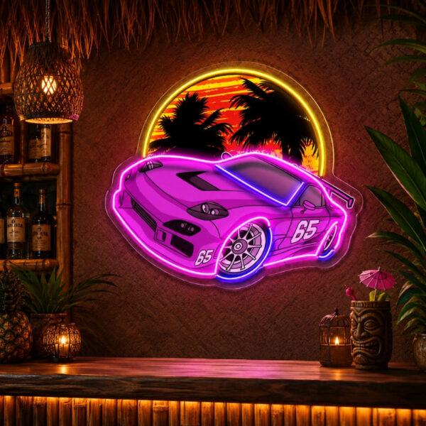 Tiki Bar Neon Sign Tropical - Racing Car Wall Decor