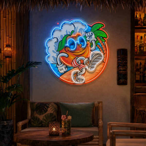 Tiki Bar Neon Sign Tropical - Surf Peach Wall Decor