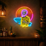 Tiki Bar Neon Sign Tropical - Surf Skull Wall Decor