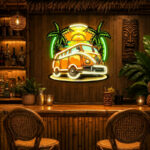 Tiki Bar Neon Sign Tropical - Vintage Van Wall Decor