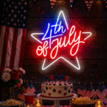 USA 250th Anniversary Neon Sign – 4th of July Star