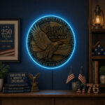 USA 250th Anniversary Neon Sign - Eagle Coin Decor