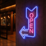 Wayfinding Neon Signs - Open Direction Arrow Wall Light