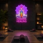 Custom Yoga Studio Neon Sign | Chakra Healing LED Wall Decor | Meditation Room Light