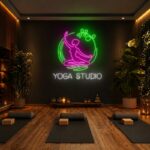 Yoga Studio Neon Sign - Green Pose Wall Decor Light | Custom Neon Sign for Wellness Rooms